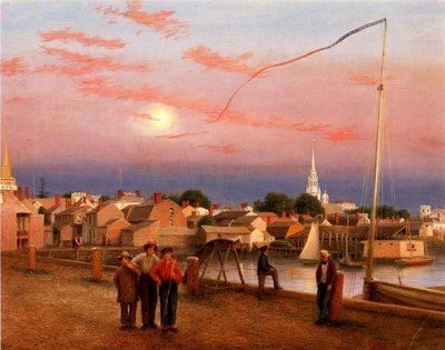 Newport, End of the Day, 1851 (olja på papper på duk) av George Harvey