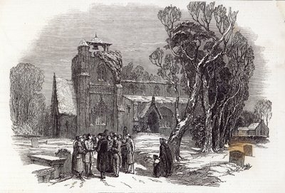 Julmorgon: Går till kyrkan, graverad av W.J. Linton, från "The Illustrated London News", 26 december 1846. av George Haydock Dodgson