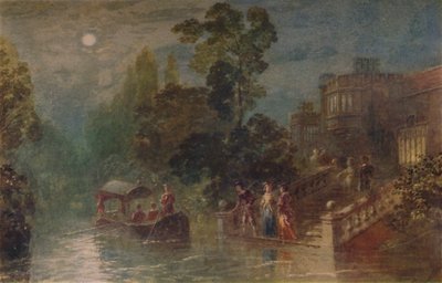 Moonlight: the Terrace, Haddon Hall, 1873, 1935 av George Haydock Dodgson