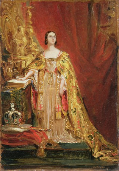 Drottning Victoria (1819-1901) avlägger kröningseden, 28 juni 1838 av George Hayter