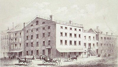 Fraunces Tavern, i hörnet av Broad and Peel Streets, New York City av George Hayward