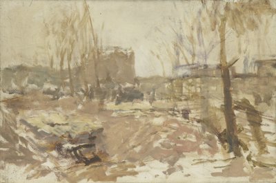 Byggnadsplats vid De Clercqstraat av George Hendrik Breitner