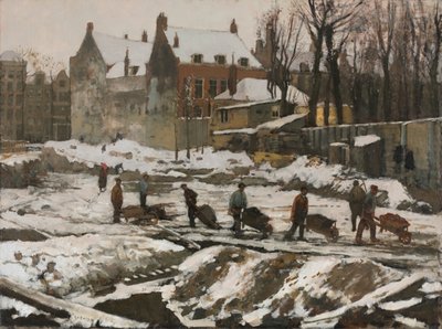 Byggarbetsplats i Amsterdam, ca. 1902. av George Hendrik Breitner