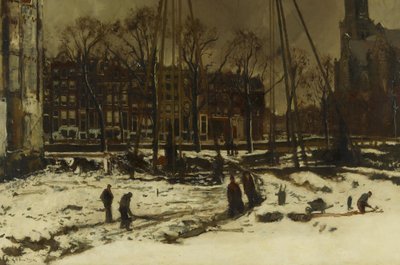Genombrott på Raadhuisstraat under vintern av George Hendrik Breitner
