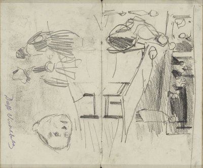 Siffror i Visbanken i Delft och figurstudier av George Hendrik Breitner