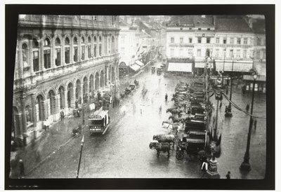 Utsikt över stationen i Bryssel-Nord och Place Rogier i Bryssel av George Hendrik Breitner