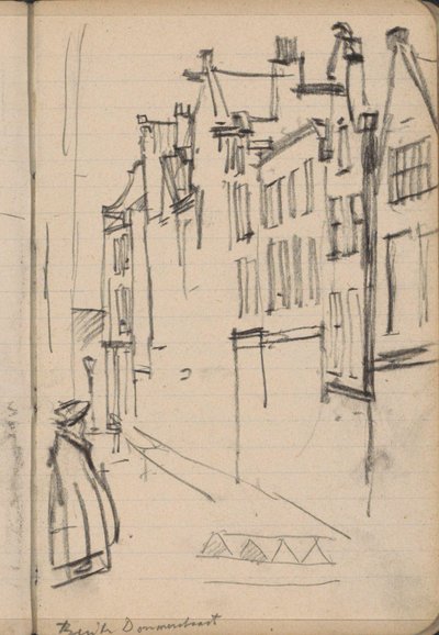 Vy över Buiten Dommersstraat i Amsterdam av George Hendrik Breitner