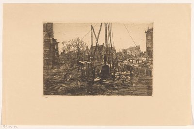 Pålningsarbete i Raadhuisstraat i Amsterdam av George Hendrik Breitner