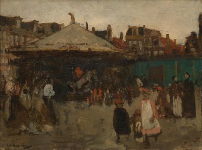 Nöjesmarknad på Haarlemmerplein av George Hendrik Breitner