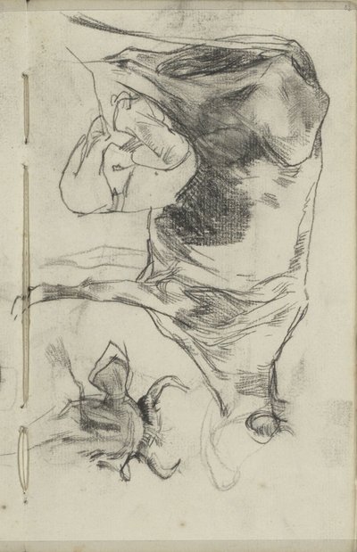 Mjölkande bonde och ett kohuvud av George Hendrik Breitner