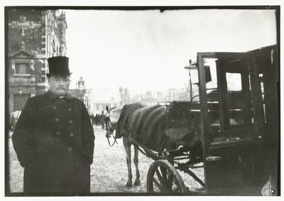 Hästar med vagn på Leidseplein i Amsterdam av George Hendrik Breitner