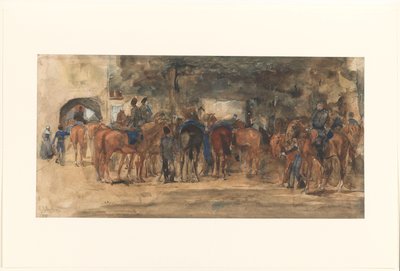 Kavalleri vilar på ett torg av George Hendrik Breitner