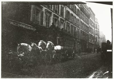 Gatuvy med hästar och vagn i Paris av George Hendrik Breitner