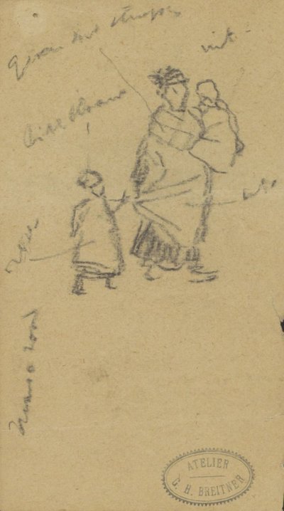 Kvinna med två barn av George Hendrik Breitner