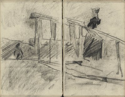 Kvinna, möjligen på en bro av George Hendrik Breitner