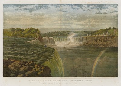 Niagarafallen från den amerikanska sidan (chromolitho) av George Henry Andrews