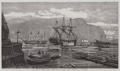 Den kanadensiska timmerhandeln, Timber Coves i Quebec av George Henry Andrews