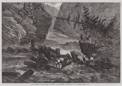 Den kanadensiska timmerhandeln, rensar en sylt av George Henry Andrews