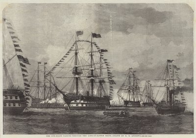 Kanonbåtarna som passerar genom stridslinjen av George Henry Andrews