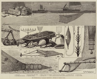 Den internationella fiskeriutställningen, artiklar om fiskeredskap av George Henry Andrews