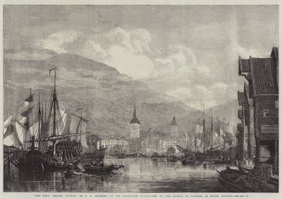 Hamnen, Bergen, Norge av George Henry Andrews