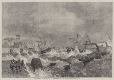 Den senaste stormen, vrak i Kingstown, Dublinbukten av George Henry Andrews