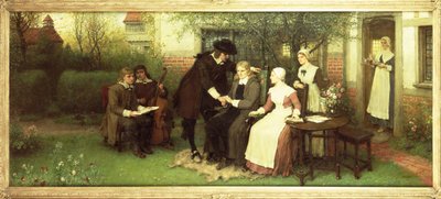 Andrew Marvell (1621-78) besöker sin vän John Milton (1608-74) av George Henry Boughton