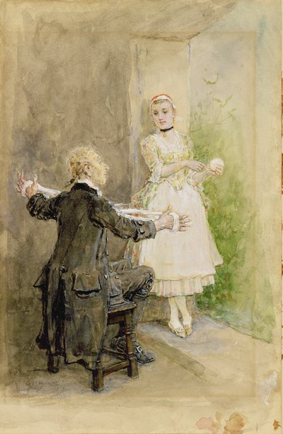 Ichabod Crane och Katrin Van Tassel, c.1893 av George Henry Boughton
