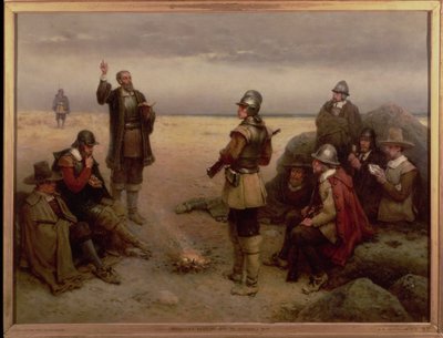 Pilgrimsfädernas landstigning, 1620 av George Henry Boughton