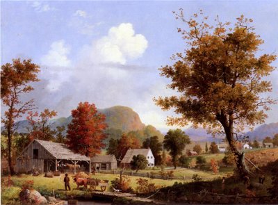 Pressning av cider, 1855 av George Henry Durrie