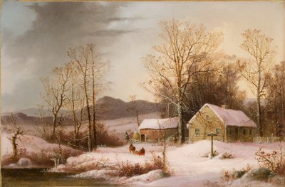 Bondgård på vintern 1860 (Olja på duk) av George Henry Durrie