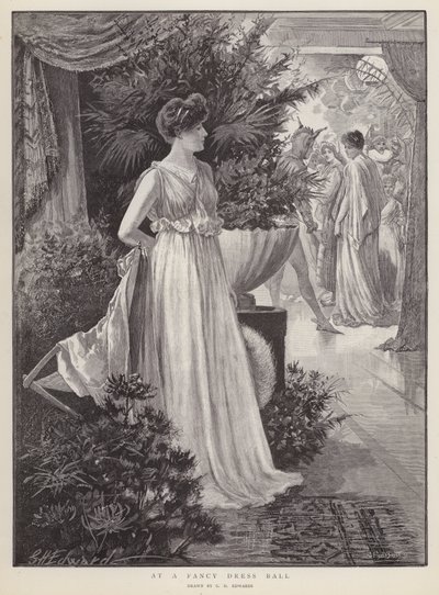 På en finklänningsbal (litho) av George Henry Edwards