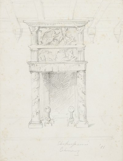 Shakespeares skorsten, 1866 (grafit på krämvävt papper) av George Henry Hall