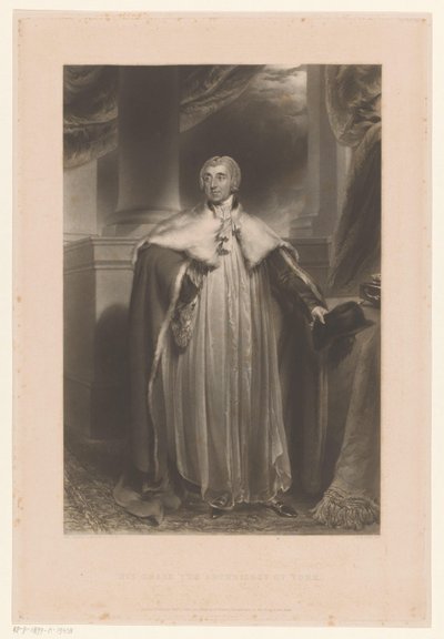 Porträtt av Edward Venables-Vernon-Harcourt His Grace, ärkebiskopen av York (titel på objekt) av George Henry Phillips