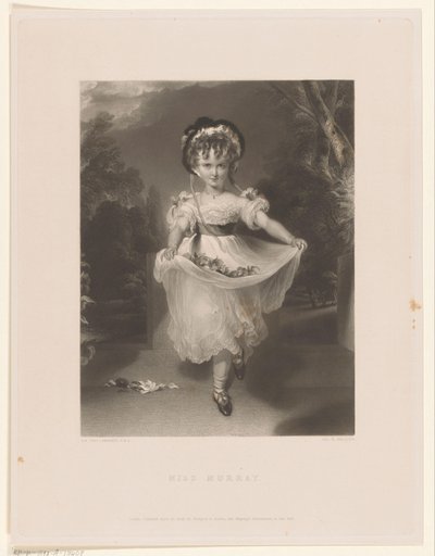 Porträtt av Louisa Georgina Augusta Anne Murray Miss Murray (titel på objekt) av George Henry Phillips