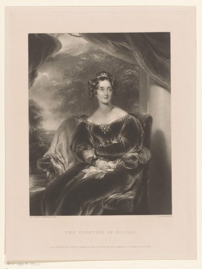 Porträtt av Mary Margaret Stanley Grevinnan av Wilton (titel på objekt) av George Henry Phillips