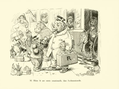 Mr Rhino gjorde en sensationell entré i Acclimatationville (lito) av George Henry Thompson