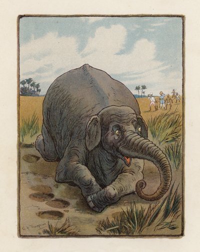 Elefanten (färglitografi) av George Henry Thompson