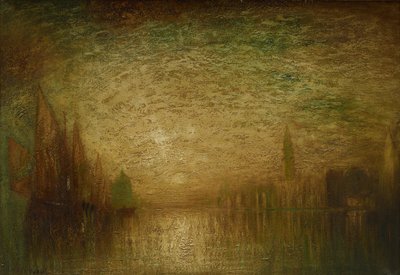Venetiansk solnedgång, ca 1900-19 (olja på duk) av George Hirst Bogert