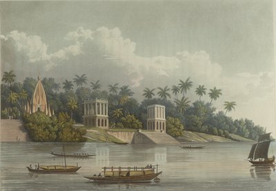 Hindopagoder nedanför Barrackpore på Ganges av George Hunt