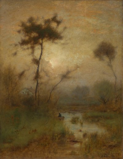 En silvermorgon, 1886. av George Inness