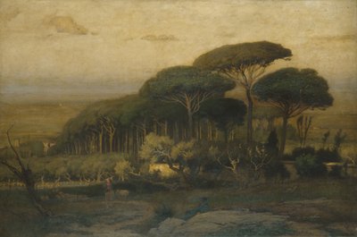 Pinjelund vid Villa Barberini av George Inness