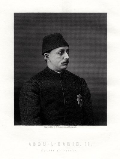 Abd-ul-Hamid II, sist sultan av det osmanska riket, 1800-talet. av George J. Stodart