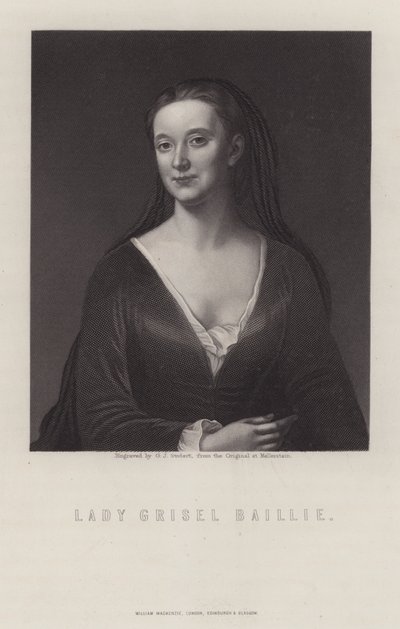 Lady Grizel Baillie, skotsk låtskrivare (gravyr) av George J. Stodart