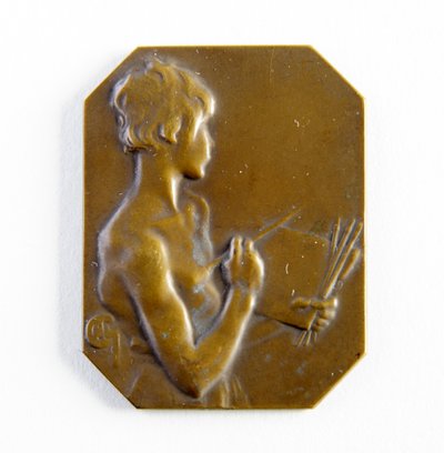Oktagonal plack (brons) av George James Frampton
