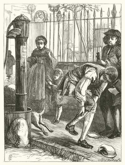 Illustration för Elegy, On the Death Of A Mad Dog (gravyr) av George John Pinwell