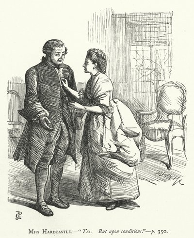 Illustration för She Stoops To Conquer (gravyr) av George John Pinwell