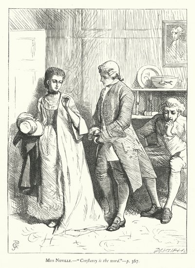 Illustration för She Stoops To Conquer (gravyr) av George John Pinwell