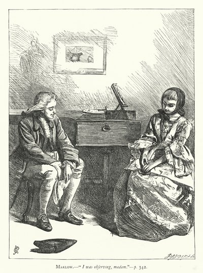 Illustration för She Stoops To Conquer (gravyr) av George John Pinwell