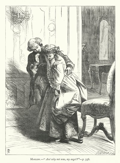 Illustration för She Stoops To Conquer (gravyr) av George John Pinwell